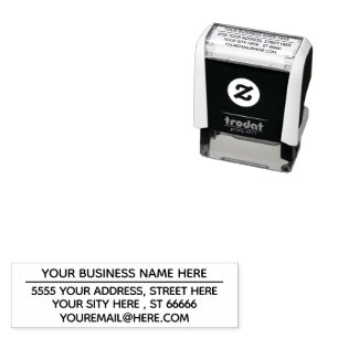 Custom Name Address E-mail Your Business Stamp