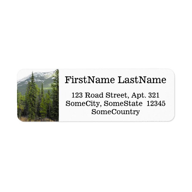 Custom Name/Address + Forest and Mountain Scene Label (Front)