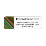 [ Thumbnail: Custom Name/Address; Green, Brown and Grey Stripes Label ]
