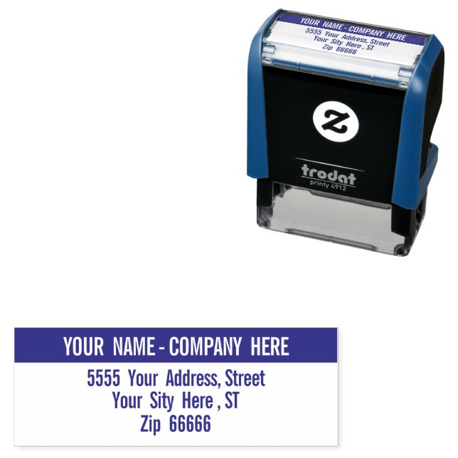 Custom Name Address Modern Design Color Stamp (In Situ)