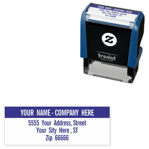 Custom Name Address Modern Design Two Colors Self_inking Stamp