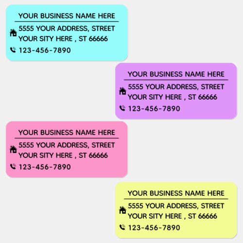 Custom Name Address Phone Info Labels Your Colors