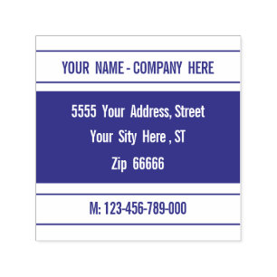 Custom Name Address Phone Number Your Color Modern Self-inking Stamp