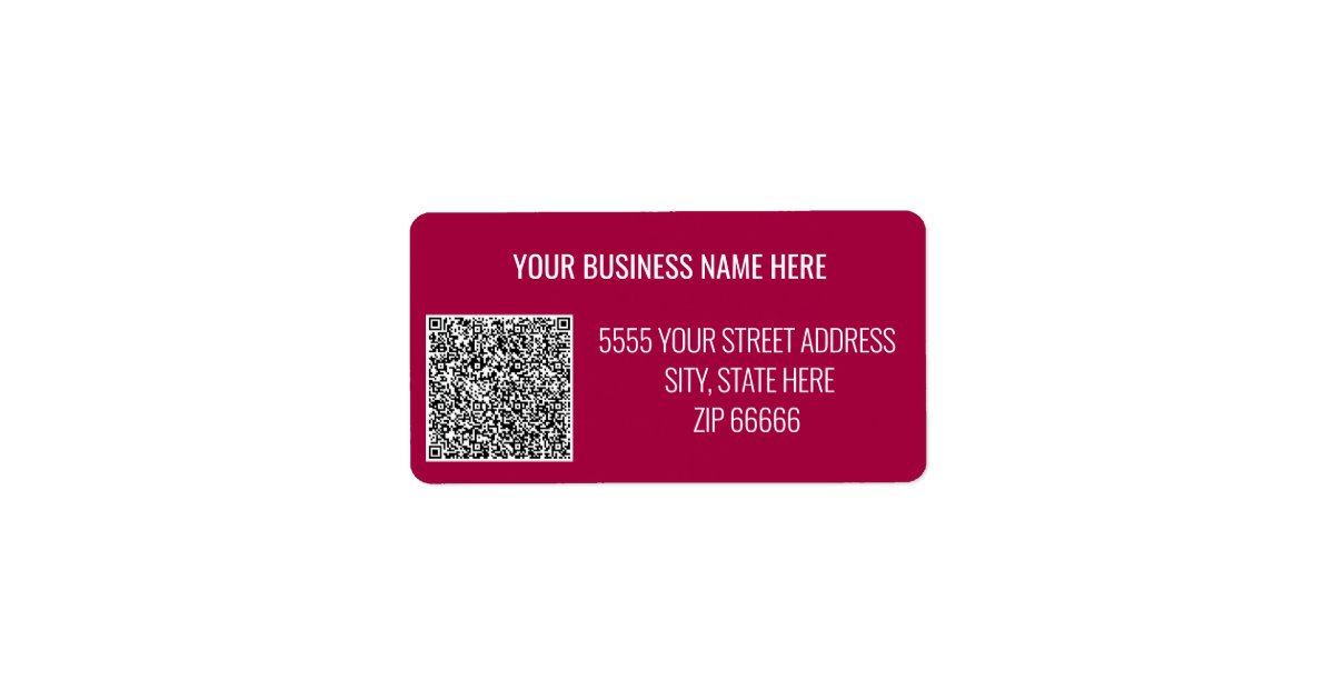 Custom Name Address QR Code Labels Template | Zazzle