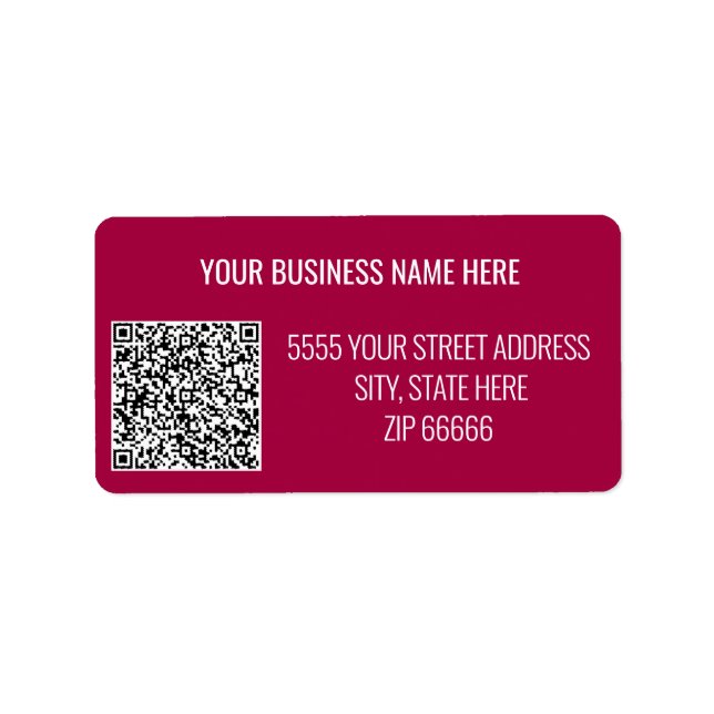 Custom Name Address QR Code Labels Template (Front)