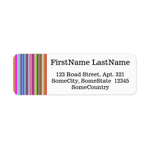 Custom NameAddress  Stripes of Various Colors Label