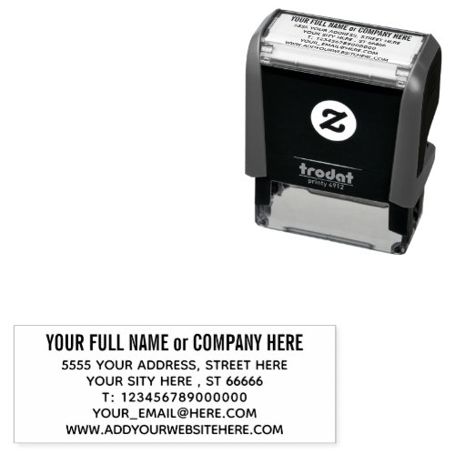Custom Name Address Website Phone Email Info Stamp