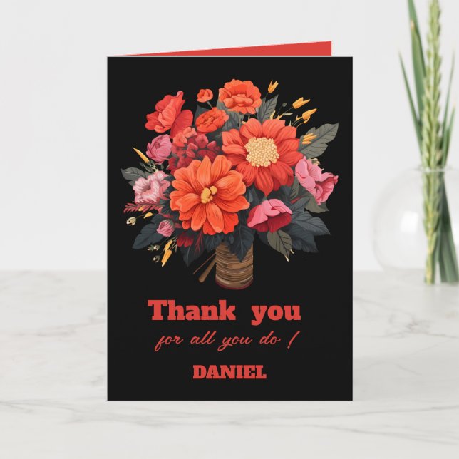 Custom Name Administrative Professional's Day 2025 Letterpress Thank You Card (Front)