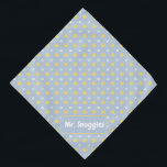 Custom Name | Adorable Little Paws Pet Bandana<br><div class="desc">Add a touch of charm to your pet's style with this adorable pet bandana, featuring cute pastel yellow and white paw prints on a soft blue background. Personalize it with your pet's name to create a unique and stylish accessory for your furry friend. Perfect for walks, photos, or special occasions,...</div>