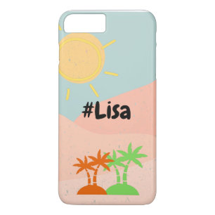 Custom name Adorable summer pattern sunshine blue iPhone 8 Plus/7 Plus Case