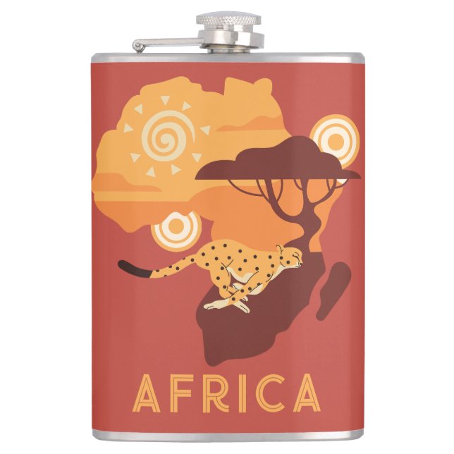 Custom Name Africa Flask (Front)