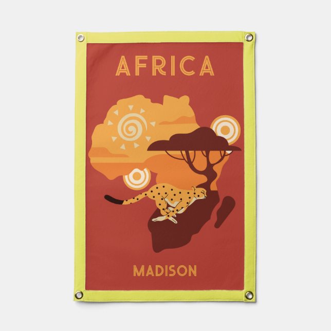 Custom Name Africa Pennant (Front)