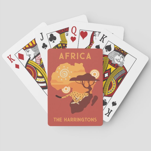 Custom Name Africa Poker Cards (Back)
