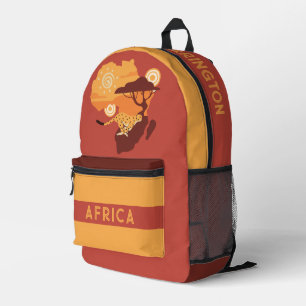 Custom Name Africa Printed Backpack