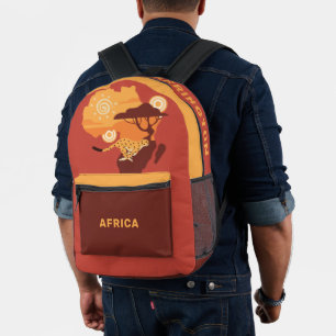 Custom Name Africa Printed Backpack