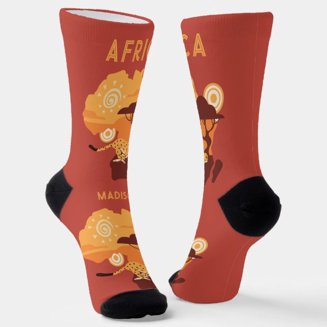 Custom Name Africa Socks (Angled)