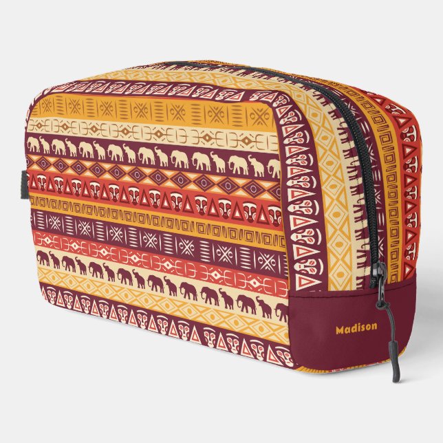 Custom Name African Pattern Dopp Kit (Right Corner)