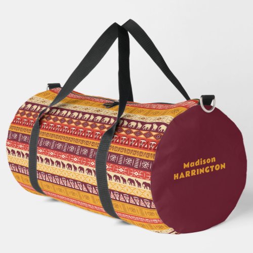 Custom Name African Pattern Duffle Bag