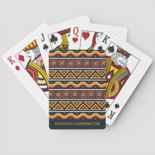 Custom Name African Pattern Poker Cards
