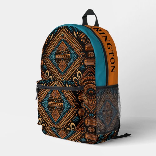 Custom Name African Pattern Printed Backpack