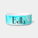 Custom Name Agate Gemstone Geode Art Cute Pet Bowl<br><div class="desc">Designed with text template for monogram name and elegant agate art background,  this is beautiful and personalized!</div>