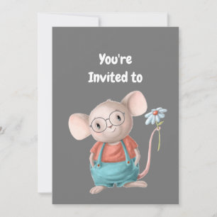 Custom Name Age Birthday Party Mouse Invitation