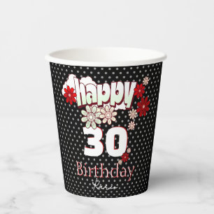 Custom Name & Age, Happy Birthday Paper Cups