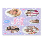 Custom Name Age Photo Collage Birthday Star Purple