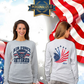 Custom Name Air Force Retired Women's T-Shirt