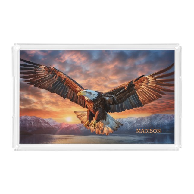 Custom Name American Eagle Acrylic Tray (Front)