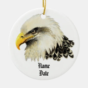 Custom Name, American Eagle Remember Never Forget Ceramic Ornament