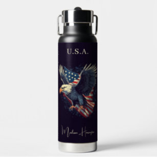 Custom Name American Eagle Water Bottle