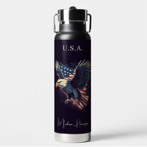 Custom Name American Eagle Water Bottle