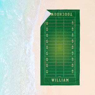 Custom Name American Football Field Beach Towel