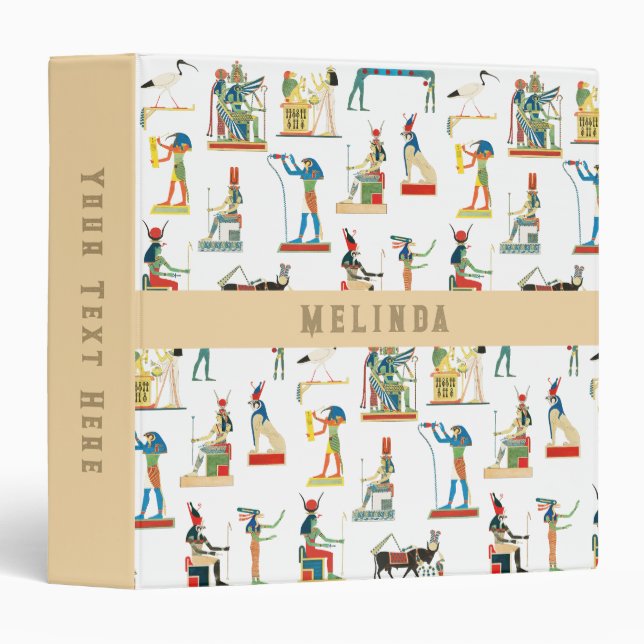 Custom Name Ancient Egypt Vintage Egyptian  3 Ring Binder (Front/Spine)