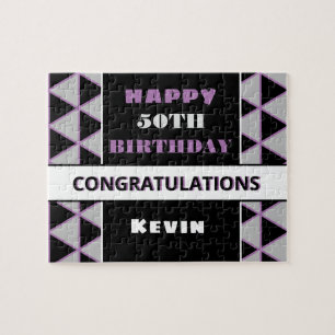 Custom name and age 50th birthday puzzle