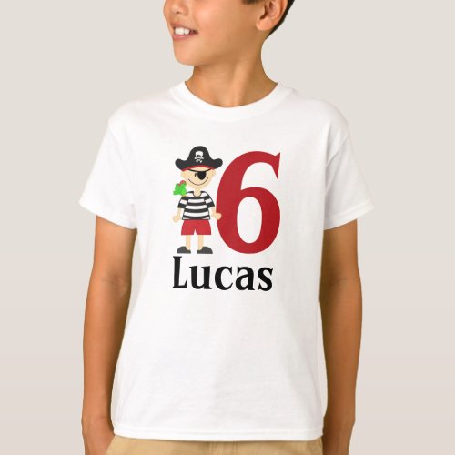 Custom name and age Pirate Birthday T_Shirt