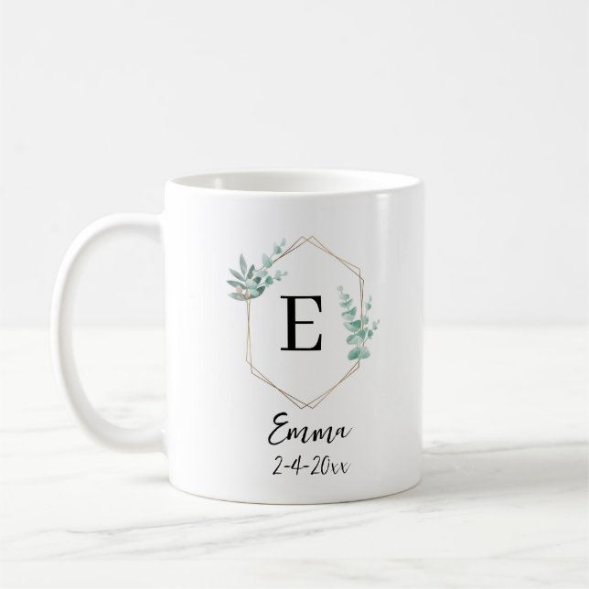 Custom Name and Baptism Date JW Gifts Coffee Mug (Left)