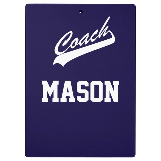 Custom Name and Color Sports Coach Clipboard (Back)