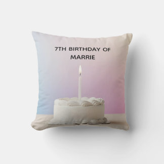 Custom name and date Happy Birthday Throw Pillow