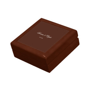 Custom Name and Date Symbol of Love Golden Oak Gift Box