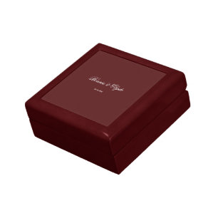 Custom Name and Date Symbol of Love Mahogany Gift Box