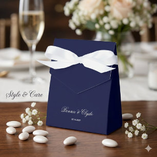 Custom Name and Date Symbol of Love Navy Tent Favor Boxes