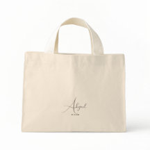 Custom Name and Date Tiny Tote Unique Gift Idea