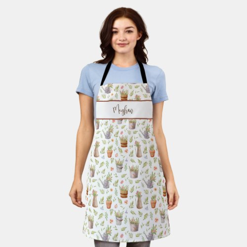 Custom Name and Garden Print Apron