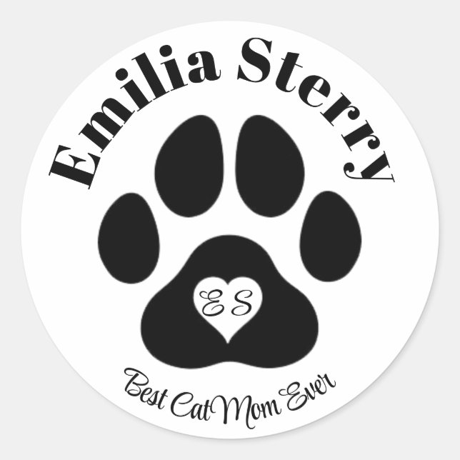 Custom Name And Initials Stickers For Pet Lovers (Front)