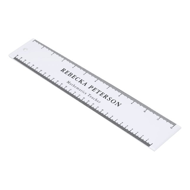 Custom Name and Job Title 12″ Transparent Clear Ruler (Angled)