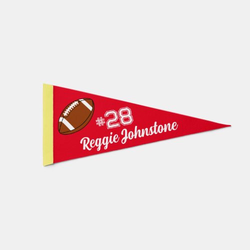 Custom Name and Number Football Sports Pennant Flag