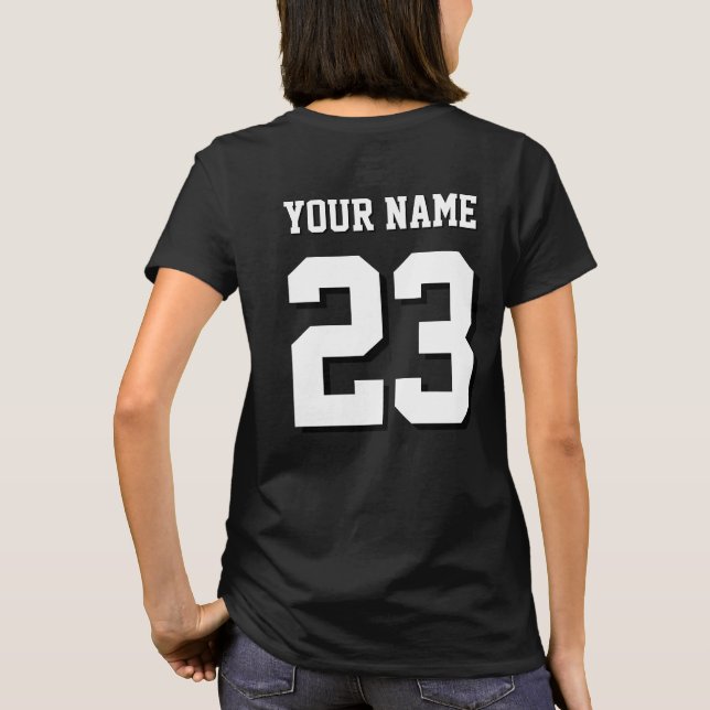 Custom Name and Number Jersey Sports T-Shirt (Back)