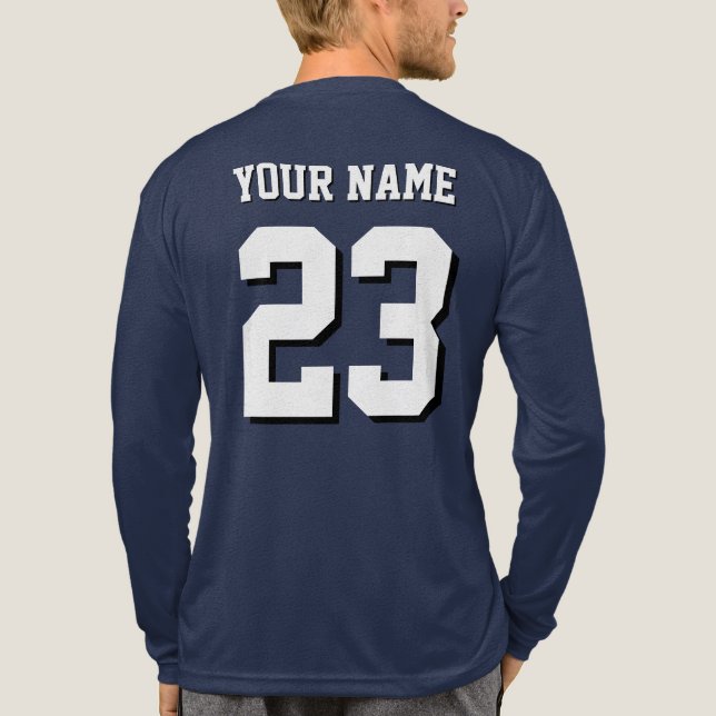 Custom Name and Number Jersey Sports Tri-Blend Shirt (Back)